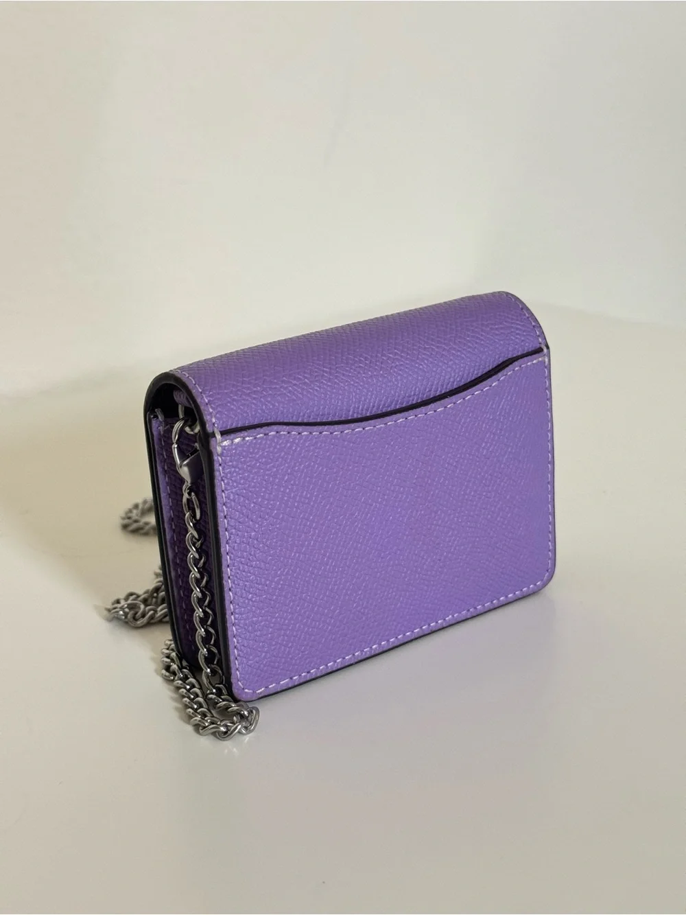 Purple Coach Cardholder with Chain